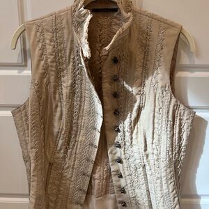 Elie Tahari Beige Quilted Vest
